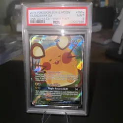 Pokemon TCG Dedenne GX Full Art Holo Card Unbroken Bonds 195a/214 PSA 9 Mint - Image 1
