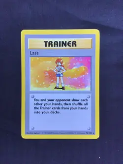 Pokemon Cards: Base Set Shadowless Rare: Lass 75/102 - Image 1