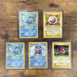 Pokemon TCG Base 1st Ed/ SHADOWLESS Lot 5 Cards Poliwhirl Electrode LP+ to MP - Image 1