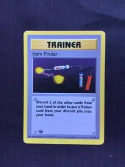 Pokemon Cards: Base Set 1st Edition Rare: Item Finder 74/102 - Image 1