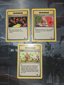 Team Rocket 3 Card Trainer Lot Sleep! Goop Gas ATK, Digger Vintage Pokemon - Image 1