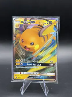 Raichu GX SM213 Black Star Promo Ultra Rare Holo Full Art Pokemon Card LP - Image 1
