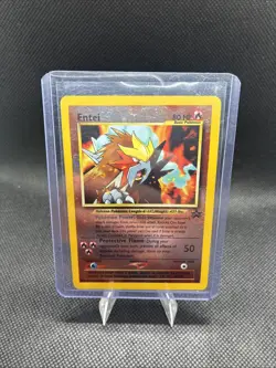 Entei #34 Black Star Movie Promo Reverse Holo Card WOTC LP double swirl - Image 1