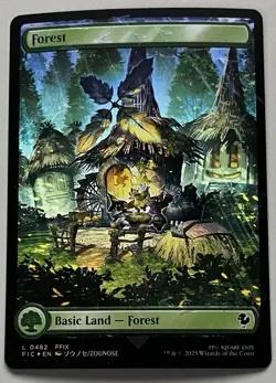 MTG Final Fantasy Commander Basic Land Forest COMMON CHOCOBO TRACK FOIL #0482 - Image 1