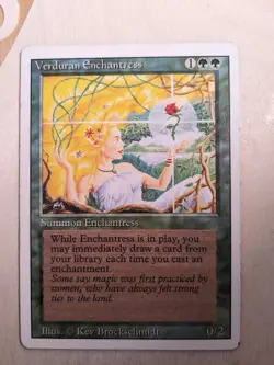 MTG - Verduran Enchantress - Revised Edition - Green - Rare - Excellent - Image 1