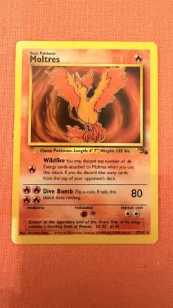 Pokemon Cards Moltres 27/62 Non Holo Rare Vintage 1999 Fossil TCG - Image 1