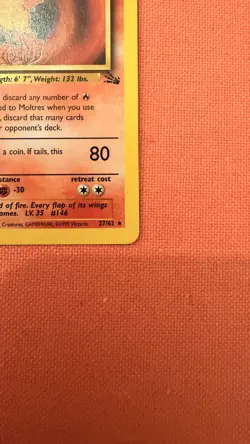 Pokemon Cards Moltres 27/62 Non Holo Rare Vintage 1999 Fossil TCG - Image 5