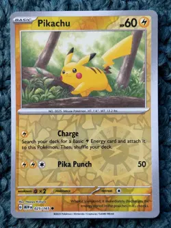 PIKACHU 025/165 Scarlet & Violet 151 Set - REVERSE HOLO Pokemon Card - NM - Image 1
