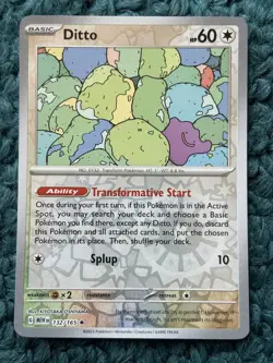DITTO 132/165 Scarlet & Violet 151 Set - REVERSE HOLO Pokemon Card - NM - Image 1
