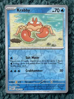KRABBY 098/165 Scarlet & Violet 151 Set - REVERSE HOLO Pokemon Card - NM - Image 1
