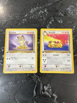 Meowth And Persian ⭐ 56/64 42/64 1st Edition Uncommon Jungle 1999 Pokemon - Image 1