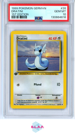DRATINI 1ST EDITION POKEMON GERMAN 1999 26 PSA 10 - Image 1