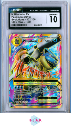 MEGA BLASTOISE EX POKEMON 102/108 2016 EVOLUTIONS HOLOFOIL ENGLISH CGC 10 - Image 1