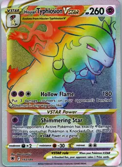 Hisuian Typhlosion VSTAR 193/189 Rare Rainbow Astral Radiance Pokemon Near Mint - Image 1