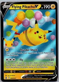 Flying Pikachu V 006/025 Holo Rare V Celebrations Pokemon Near Mint - Image 1
