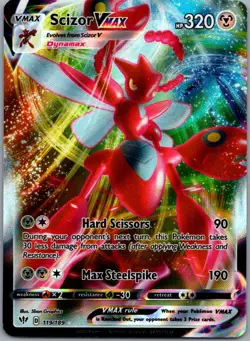 Scizor VMAX 119/189 Holo Rare VMAX Darkness Ablaze Pokemon Lightly Played - Image 1