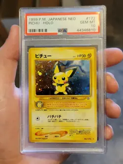 Pokemon 2000 Pichu 172 Holo Neo Japanese GEM MINT PSA 10 - Image 1