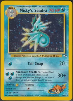 Pokemon TCG - Misty's Seadra 9 Prerelease Gym Heroes WoTC - HP - Image 1