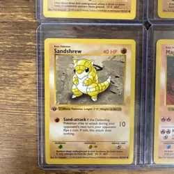 Pokemon TCG Base SHADOWLESS Lot 4 Diglett Dugtrio Sandshrew Magmar NM - Image 4