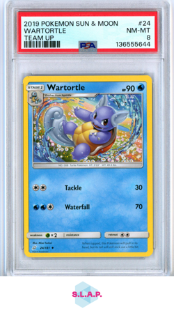 WARTORTLE TEAM UP POKEMON SUN & MOON TEAM UP 2019 24 PSA 8 - Image 1