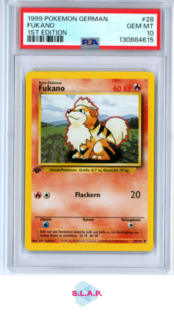 FUKANO 1ST EDITION POKEMON GERMAN 1999 28 PSA 10 - Image 1