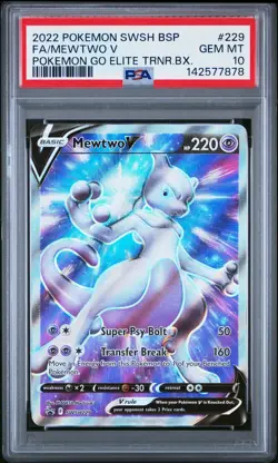 Pokemon Mewtwo V SWSH229 Full Art Promo Holo PSA 10 Sword & Shield Promo Cards - Image 1