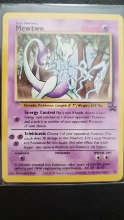 Mewtwo #12 Black Star Promo Pokemon TCG WOTC LP - Image 2