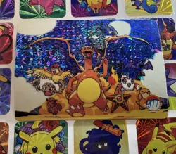 Pokemon Charizard Vintage Pocket Monsters Vending HOLO Prism Sticker Nintendo - Image 3