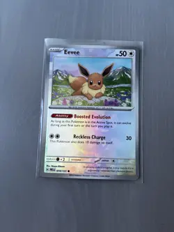 Eevee 074/131 Common Reverse Holo (Pokeball) Pokemon Prismatic Evolutions - Image 1