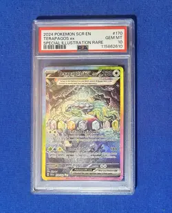 Pokemon Terapagos ex 170/142 Special Illustration Rare Holo Stellar Crown PSA 10 - Image 1