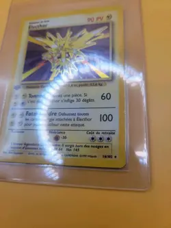 1st Edition French Zapdos Electhor 1999 Pokemon TCG Base Holo 16/102 LP - Image 4