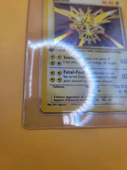 1st Edition French Zapdos Electhor 1999 Pokemon TCG Base Holo 16/102 LP - Image 5