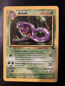 Pokemon Fossil Arbok 31/62 Non-Holo - Image 1