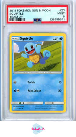 SQUIRTLE TEAM UP POKEMON SUN & MOON TEAM UP 2019 23 PSA 9 - Image 1