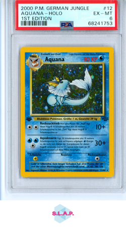 AQUANA POKEMON 12 2000 JUNGLE HOLO DEUTSCH PSA 6 - Image 1