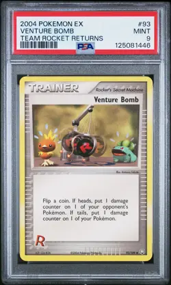 2004 POKEMON EX TEAM ROCKET RETURNS #93 VENTURE BOMB PSA 9 - Image 1