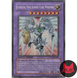 Yugioh Elemental HERO Shining Flare Wingman CT03-EN004 Secret Limited Edition LP - Image 1