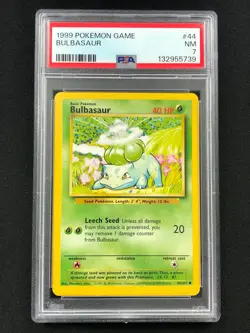 Pokemon 1999 Bulbasaur 44/102 PSA 7 - Image 1