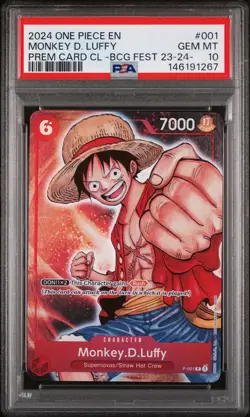 2024 ONE PIECE MONKEY D. LUFFY PSA 10 PREMIUM CARD COLLECTION BANDAI FEST 23-24 - Image 1