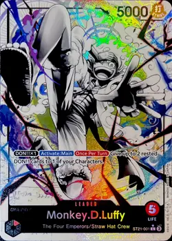 Monkey D. Luffy Gear 5 ST21-001 Parallel Art Leader One Piece NM Magnet Case - Image 1