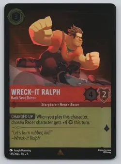 Disney Lorcana Cold Foil - Wreck-It Ralph - Back Seat 135 - Reign of Jafar (8) - Image 1