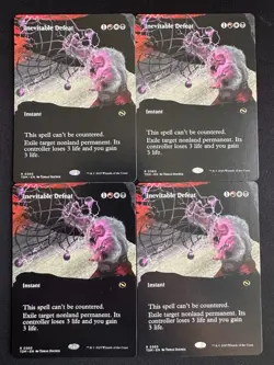 X4 Inevitable Defeat (Borderless) [Tarkir: Dragonstorm] Magic MTG - PLAYSET - Image 1