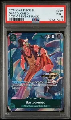2024 One Piece Championship 2023 Event Pack Bartolomeo #029, graded PSA 9 Mint - Image 1