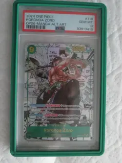 2024 ONE PIECE OP06-WINGS OF THE CAPTAIN MANGA ALTERNATE ART RORONOA ZORO PSA 10 - Image 1