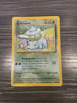 Bulbizarre 44/102 – Base Set – 1999 Pokemon (MP) – French Bulbasaur Card - Image 1
