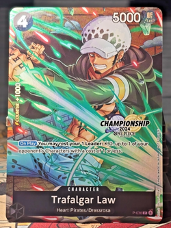 Championship Textured Prize Promo Trafalgar Law P-038 FINALS One Piece Card En - Image 1