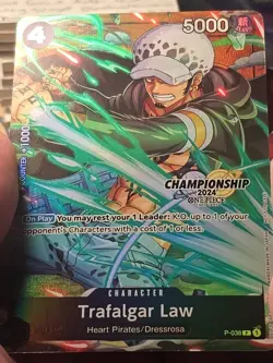 Championship Textured Prize Promo Trafalgar Law P-038 FINALS One Piece Card En - Image 3