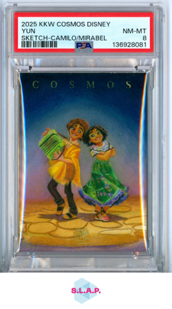YUN SKETCH-CAMILO/MIRABEL KAKAWOW COSMOS DISNEY SKETCH CARDS 2025 PSA 8 - Image 1