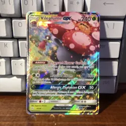 Pokemon Vileplume GX Full Art Ultra Rare Holo Cosmic Eclipse 240 HP Card 4/236 - Image 1