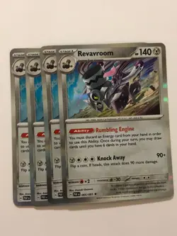 Pokemon Card Paldean Fates 4x Playset Holographic Revavroom 065/091 NM - Image 1